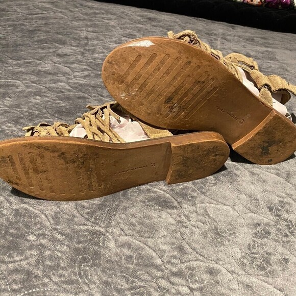 Zara Fringed Leather Sandals Size 37/6.5 - Picture 7 of 8